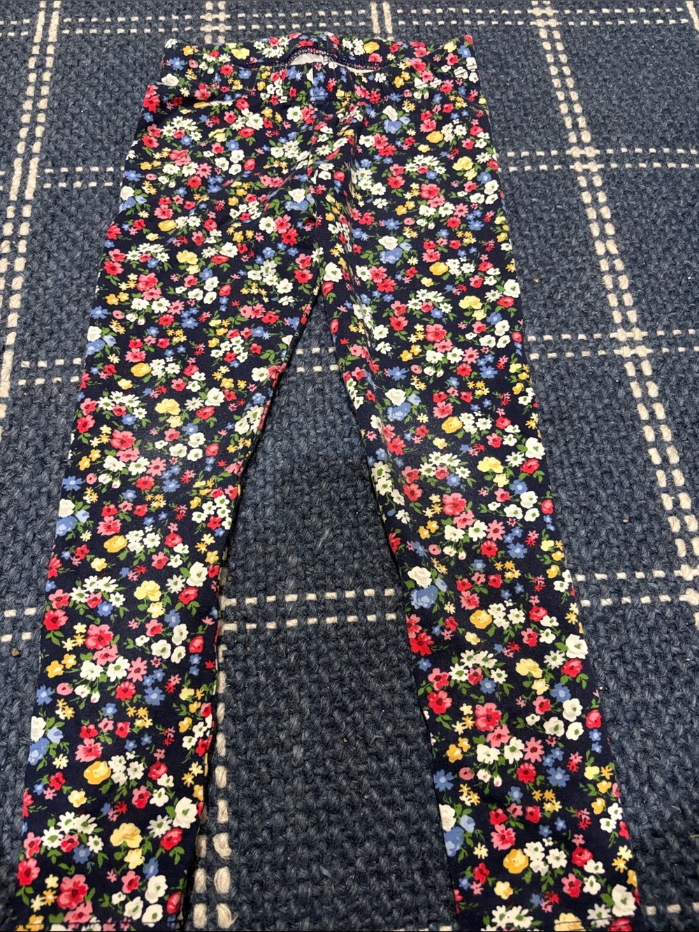 Janie and Jack Navy Floral Print Girls' Leggings
